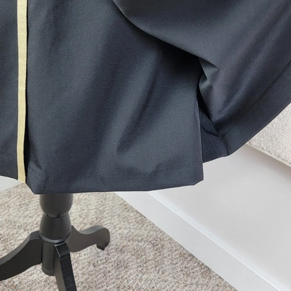 Lady Hagen Golf Skort Womens 10 Black Gold Trim A-Line Athletic Skirt Pockets